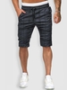 Short Décontracté Motif à Carreaux à Cordon Xxl Gris foncé