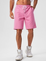 Short de Base Décontracté en Couleur Unie M Rouge blush