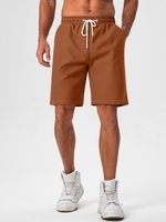 Short de Base Décontracté en Couleur Unie M Rouge lave