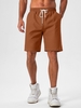 Short de Base Décontracté en Couleur Unie S Rouge lave