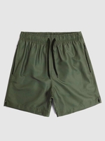 Short de Plage à Carreaux Fente Latérale avec Poche Zippée L Vert profond