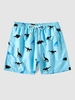 Short de Plage à Imprimé Animal à Cordon M Bleu clair
