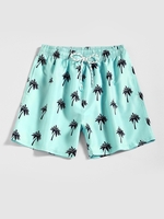 Short de Plage à Imprimé Arbre de Noix de Coco avec Poche à Cordon M Vert clair