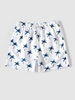 Short de Plage à Imprimé Arbre de Noix de Coco avec Poche à Cordon Xl Blanc