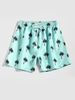 Short de Plage à Imprimé Arbre de Noix de Coco avec Poche à Cordon Xs Vert clair