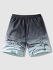 Short de Plage à Imprimé Peinture D