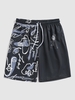 Short de Plage à Imprimé Roses Abstraites 2xl Noir