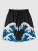 Short de Plage à Imprimé Vague D