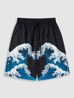 Short de Plage à Imprimé Vague D
