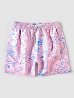 Short de Plage à Imprimé Vortex à Cordon S Rose clair