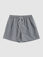 Short de Plage à Rayure Fine avec Poche à Cordon M Gris foncé