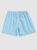 Short de Plage Décontracté Rayé à Cordon L Bleu clair