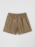 Short de Plage Décontracté Rayé à Cordon S Café