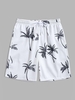 Short de Plage de Vacances à Imprimé Arbre de Palmier S Blanc