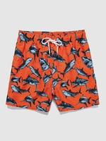 Short de Plage de Vacances à Imprimé Requin D