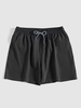 Short de Plage en Couleur Unie à Cordon L Gris foncé