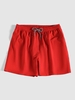 Short de Plage en Couleur Unie à Cordon M Rouge