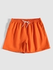 Short de Plage en Couleur Unie avec Poche Au Dos à Cordon S Orange foncé