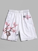 Short de Plage Grue Volante et Fleur Imprimées 2xl Blanc