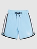 Short de Plage Motif de Cocotier en Couleur Jointive M Bleu clair