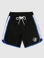 Short de Plage Motif de Cocotier en Couleur Jointive Xl Noir