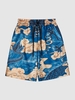 Short de Plage Style Chinois à Imprimé Nuage de Dragon à Cordon L Bleu océan