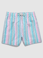 Short de Plage Zigzag avec Poche à Cordon Xxl Bleu oeuf de robin