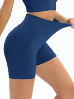 Short de Sport à Taille Haute M Bleu