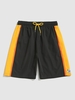 Short de Sport Applique Rayé Détaillé à Cordon L Noir