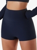 Short de Sport Côtelé Boutonné Contrôle du Ventre L Bleu profond