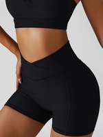 Short de Sport Texturé avec Poches Latérales à Taille Haute L Noir