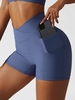 Short de Sport Texturé avec Poches Latérales à Taille Haute S Bleu profond