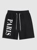 Short de Survêtement à Cordon Streetwear Xxl Noir
