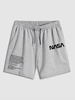 Short de Survêtement à Imprimé Lettre à Cordon M Gris clair