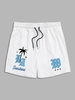 Short de Survêtement à Motif Cocotier LA L Blanc