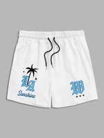 Short de Survêtement à Motif Cocotier LA M Blanc