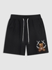 Short de Survêtement à Motif Ours de Dessin Animé Xxl Noir