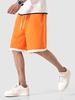 Short de Survêtement Décontracté Longueur à Genou en Couleur Jointive M Orange vif