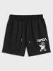Short de Survêtement en Coton à Motif de Dessin Animé M Noir