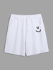 Short de Survêtement en Coton Graphique Visage Souriant M Blanc