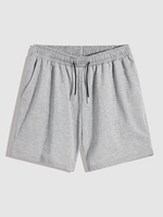 Short de Survêtement en Couleur Unie à Cordon M Gris foncé