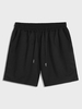 Short de Survêtement en Couleur Unie à Cordon M Noir