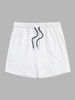 Short de Survêtement en Couleur Unie à Cordon S Blanc