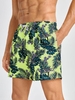 Short de Vacances à Imprimé Floral Tropical avec Poche Design L Vert