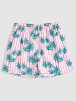 Short de Vacances de Plage Rayé Cocotier M Rose