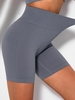 Short de Yoga Côtelé Imprimé sans Couture S Gris