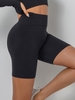 Short de Yoga de Sport à Taille Haute sans Couture S Noir
