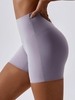 Short de Yoga Sport à Taille Haute Couleur Unie S Violet clair
