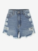 Short Denim à Taille Haute L Bleu