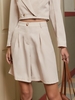 Short Elégant avec Poche à Braguette Zippée L Café lumière